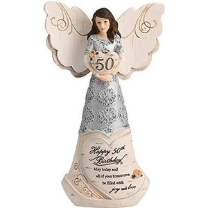 Pavilion Gift company 82414 Elements Angels - Gelukkige 50e verjaardag mei vandaag & al je morgen worden gevuld met vreugde en liefde 6 in Angel Figurine