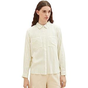 TOM TAILOR Denim Damesblouse, 33814 - Green White Stripe, XS