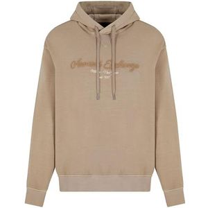 Armani Exchange Heren Urban heights, cornely logo Signature, Sweatshirt met capuchon, bruin, XXL, roasted cashew, XXL