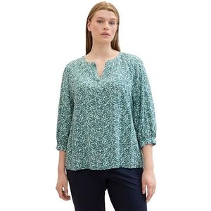TOM TAILOR Damesblouse, 34840 - Green Abstract Leaf Print, 48 NL