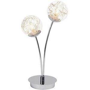 BRILLIANT lamp Joya tafellamp 2-lichts chroom | 2x QT14, G9, 33W, geschikt voor pinvoet lampen niet inbegrepen | Met snoerschakelaar | Geschikt voor LED-lampen