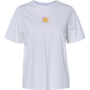 Pcjanda Ss Embroidery T-shirt Mpa JRS Bc, wit (bright white), S