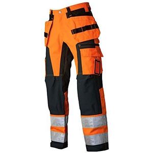 Top Swede 236016025D104 Model 236 waarschuwingsbescherming stretchbroek, oranje/zwart, maat D104