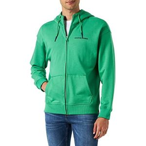 Scotch & Soda Uniseks Zip-Thru hoodie in organisch katoen met capuchon, Amazon Green 5612, XS