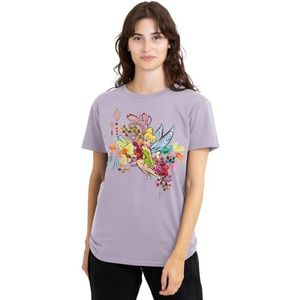 Fairies Geometrische bloemen met Tinker Bell dames T-shirt, lavendar, klein, Lavendel, S