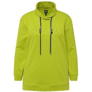 Ulla Popken, Dames, grote maten, sweatshirt met print, groen, 46-48
