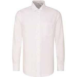 Seidensticker Heren Regular Fit Shirt met lange mouwen, wit, 44