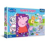 Trefl Primo - Peppa Pig, Ontmoet Het Gelukkige Peppa Pig - 3In1: Puzzel Van 15 Zeer Grote Elementen, Kleurboek, Spel Met Kleurelementen, Puzzel Met Sprookjeshelden, Leuk Voor Kinderen Vanaf 2 Jaar