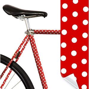MOOXIBIKE Unisex – volwassenen fietsfolie met patroon voor racefiets, rood, 2 x 150 x 13 cm
