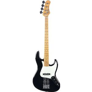 EKO Guitars – E-Bass JB‑401, Pawlonia-lichaam, Amerikaanse esdoorngreep, 21 toetsen, 2 JB single-coil pickups, vintage brug, schaal 868 mm, zwart