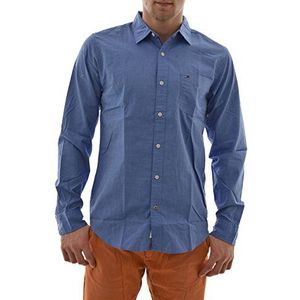 Tommy Jeans Basic End-on End on End Shirt L/S 2 Lange Mouwen Regular Fit Overhemden, blauw (Navy Blazer-pt 416), S