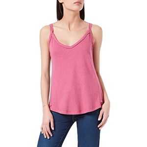 ESPRIT Met linnen: Tanktop met V-hals, 505/violet, L