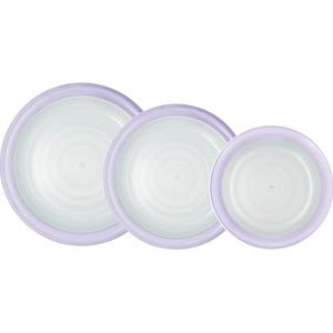 Quid Kaleido Ceramic Servies, 18 Stuk, voor 6 Personen, Violet