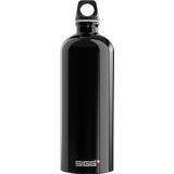 SIGG Traveller Aluminium drinkfles, zwart, klimaatneutraal gecertificeerd, geschikt voor koolzuurhoudende dranken, lekvrij, vederlicht, BPA-vrij, zwart, 0,6 l