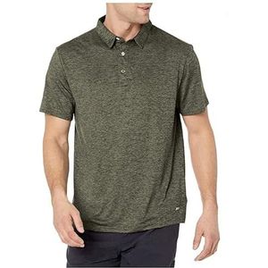 Amazon Essentials Tech Stretch Golf Polo Shirt, Olijf Heather, S