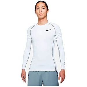 Nike Heren Top Met Lange Mouwen M Np Df Tight Top Ls, Wit/Zwart/Zwart, DD1990-100, S