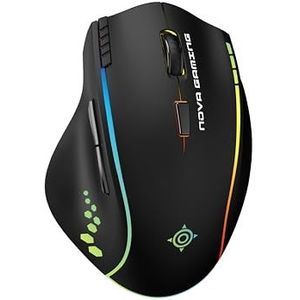 NOVA GAMING – PERSEE – programmeerbare draadloze RGB-gamingmuis – personalisatiesoftware, instelbare DPI, 9 led-animaties, oplaadbare muis