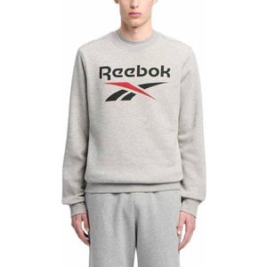Reebok Identity Big Logo Fleece Crew, Medium Grey Heather/Vector Red, M