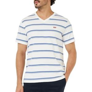 Levi's Original Housemark V-Neck T-shirt Mannen, Sail Stripe Bright White, S