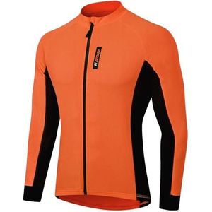 MEETWEE Fietsshirt voor heren, fietsshirt met korte mouwen, kleding voor mountainbikes, Oranje-1-lang, 3XL