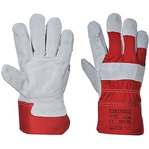 Portwest A220 Premium Chrome Rigger Handschoen, Normaal, Grootte 3XL, Rood