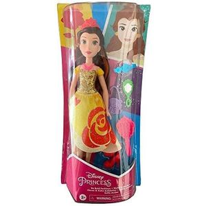 Disney Princess Be Bright, Be Bold pop met kleurrijke jurk en koele print, met borstel en haaraccessoires