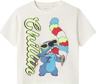 NAME IT - NMMMALIX STITCH NREG SS TOP WDI - T-shirt - Wit