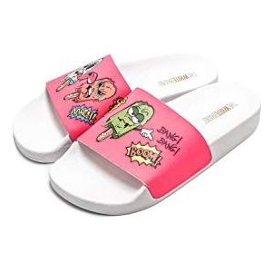 The White Brand Unisex Polo Peeptoe Sandalen voor kinderen, Roze Neon Roze Neon Roze, 29 EU