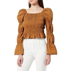 ZITHA Damesblouse 19521923-ZI01, donkere kamel, S, donkere kameel, S