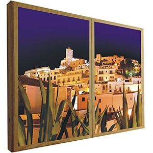 Valse, decoratieve ramen, achtergrondverlichting, nachtzicht van Ibiza