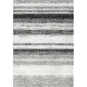 Aspect schaduwrijke kust moderne abstracte lijn minimalistische ontwerp tapijt, polypropyleen, zwart, 120_x_170_cm