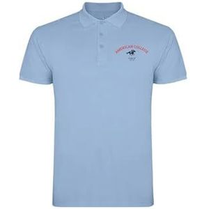 AMERICAN COLLEGE USA Poloshirts Sport Ademend Gedrukt Kleding Unisex Mannen en Vrouwen Casual Model ACPLW3 Sky Blue L, Turkoois, L