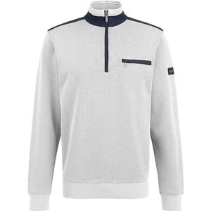 bugatti Heren sweatshirt Troyer borstzak katoen, 20-ecru, L