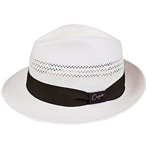 Capo Unisex Tokyo hoed Fedora, wit (ecru 2), M (Fabrikant maat: 58)