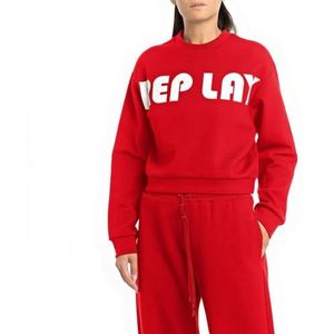 Replay Dames kort sweatshirt, 551 Cherry Red, XXS