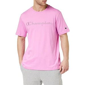 Champion Rochester 1919 Logo Crewneck S-S T-shirt, roze paars (PTP), XS voor heren, roze paars (Ptp), XS
