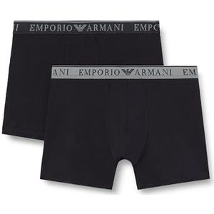 EMPORIO ARMANI Heren Endurance 2-Pack Boxershorts, zwart, M, Zwart, M