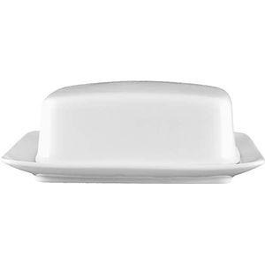 Seltmann 001.458043 Compact porseleinen botervloot met deksel, hoekig, wit, 1/2 pd