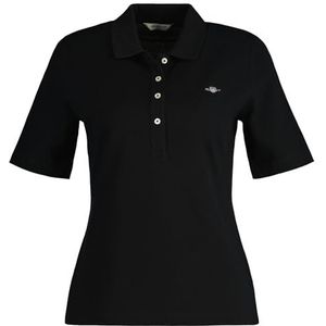 GANT Slim Shield Ss Pique Poloshirt voor dames, zwart, XS