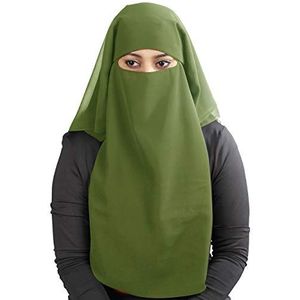 MyBatua 3 Lagen Saudi Niqab In Ademende Georgette, Groothandelsprijs, 1pc Gezicht Sluier NQ-003, Henna, one size