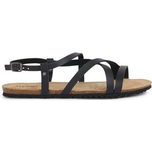 Geox D BRIONIA Low B Platte damessandalen, zwart, 36 EU, zwart, 36 EU