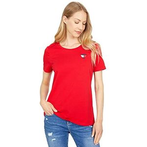 Tommy Hilfiger Dames vlaggenhart T-shirt, rood, XS