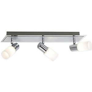 Trio-Leuchten 821410305 Led-balken, geborsteld aluminium, chroom, wit geveegd, inclusief 3 x 5 W LED, breedte: 50 cm