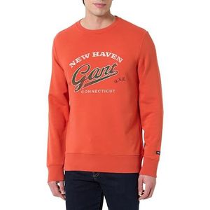 Graphic Sweat C-Neck, Deep Oranje, S