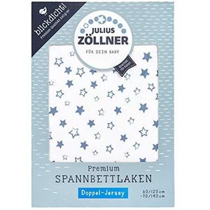 Julius Zöllner 8357158004 jersey hoeslaken, premium, ondoorzichtig, jersey dubbele doek, geschikt voor kinderbedden 60x120 en 70x140 cm, stella blue