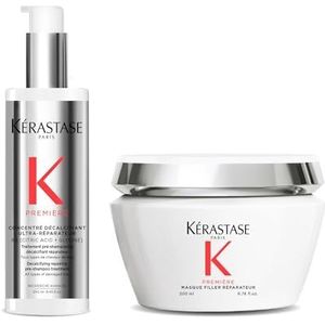 Kérastase, Versterkende routine tegen haaruitval, Set met Shampoo, Conditioner en Hittebeschermende Spray, Reinigt & Versterkt, Edelweiss & Gemberwortel, Voor verzwakt haar, Genesis