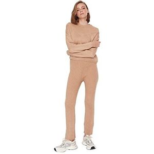 Trendyol Vrouwen vrouw effen gebreide kleding tweedelige set gecoördineerde Outfit, kameel, M (Pack van 2), Kameel, M