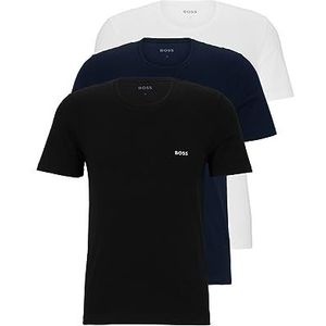 BOSS T-shirt voor heren, Helder wit, blauw, marineblauw, aardzwart, L