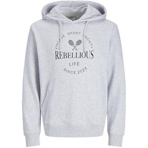 JJ REBEL Jrebgrant Sweat Hood, wit melange., S