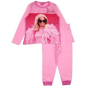 Katoenen pyjama voor meisjes, Barbie, comfort en zachtheid, perfect voor de nacht, kleurrijk en grappig design, Lichtroze, 3 Jaren